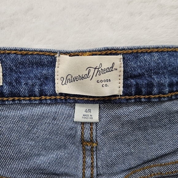 Universal Thread High Rise 90s Slim Comfort Stretch Dark Blue Jeans Size 4 - Picture 9 of 14